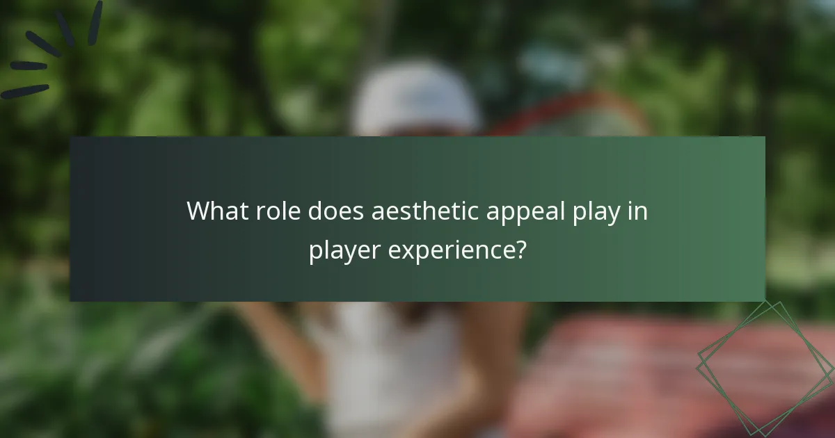 What role does aesthetic appeal play in player experience?